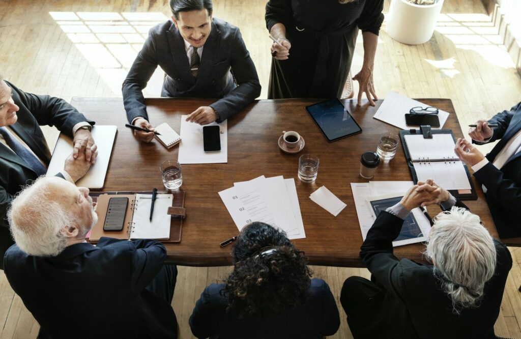 Boardroom business meeting